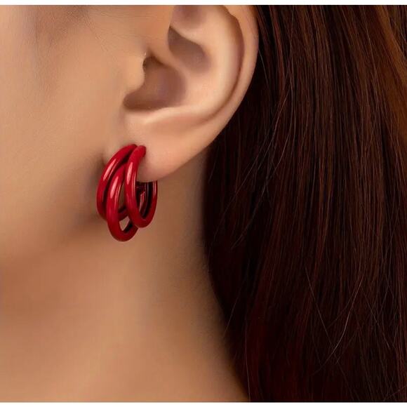 Elegant & Sexy Iron Hoop Earrings, Versatile Fashion Stud Jewelry for Daily Wear - Picture 1 of 4